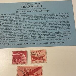 Air Mail Stamps Vintage Set of 3 - 1941, 1949, 1962 plus Wall St  Transcript
